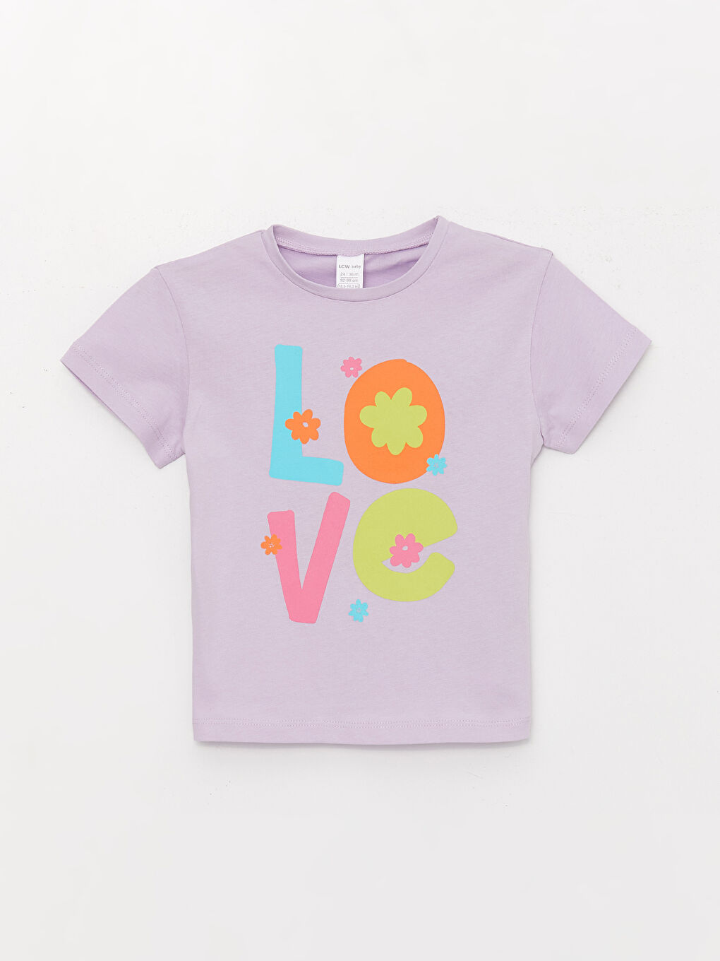 Crew Neck Printed Baby Girls' T-Shirt