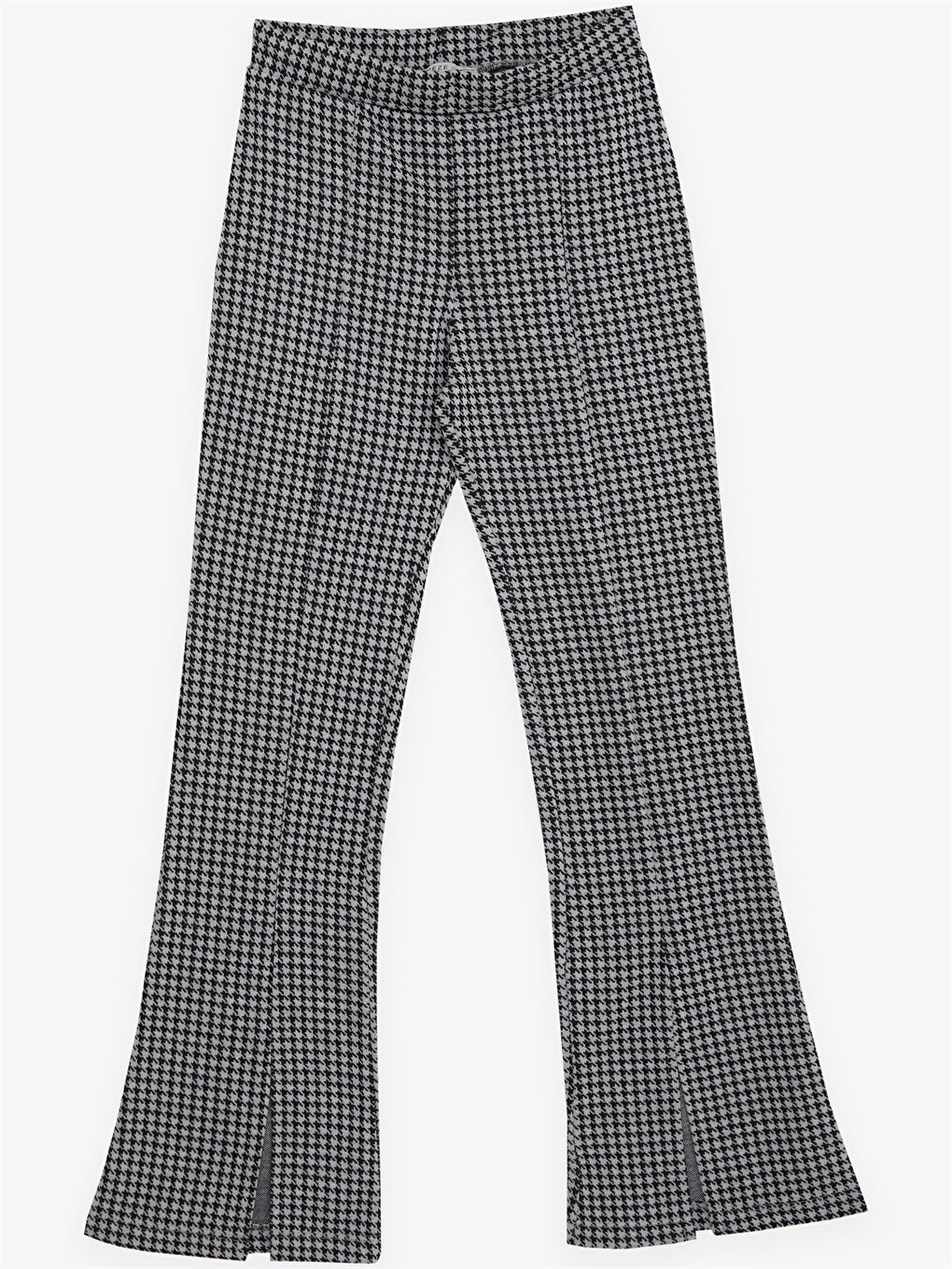 Siyah Beli Lastikli Kazayağı Desenli Kız Çocuk Tayt-2