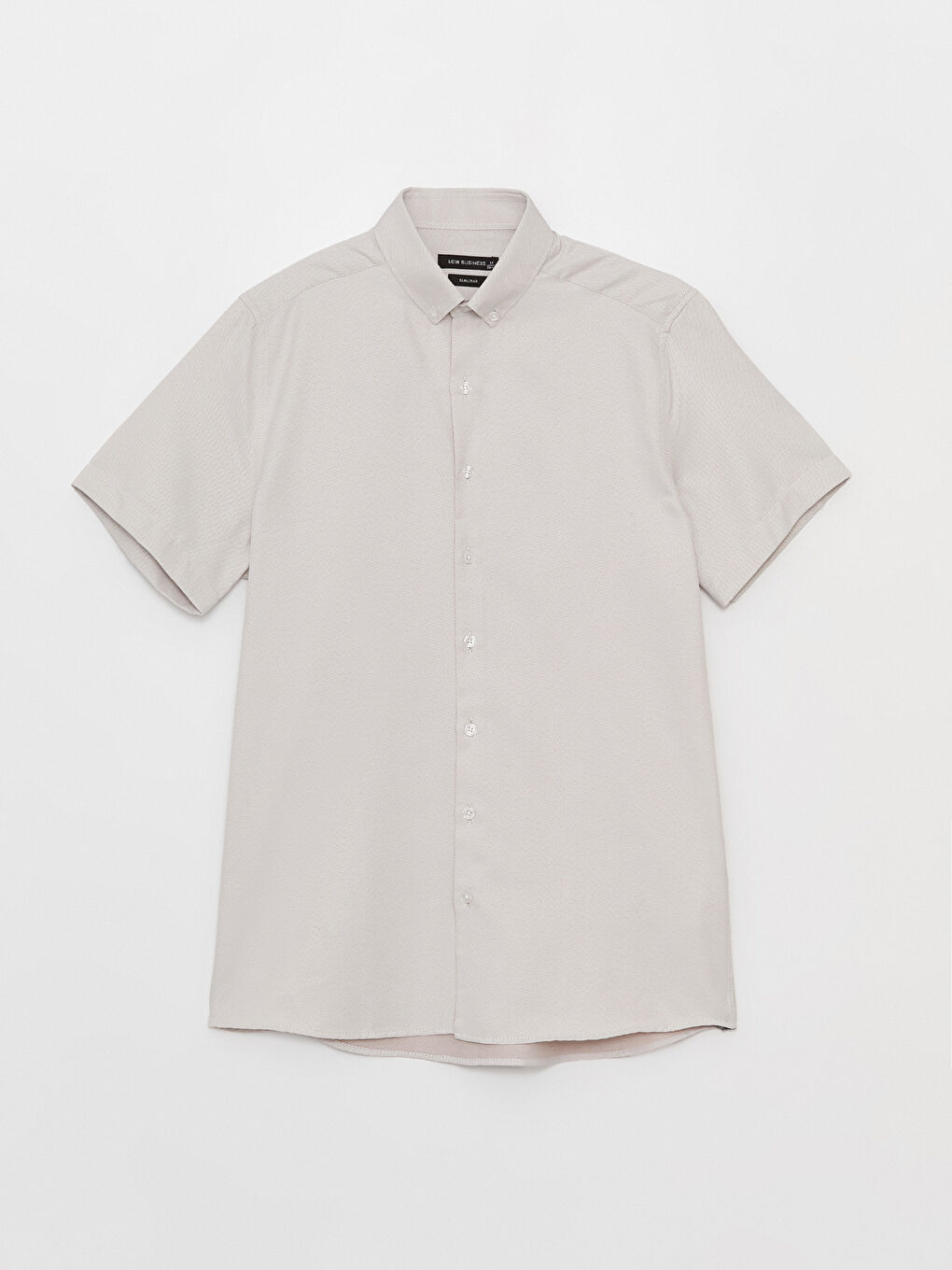 Bej Slim Fit Kısa Kollu Erkek Gömlek-4