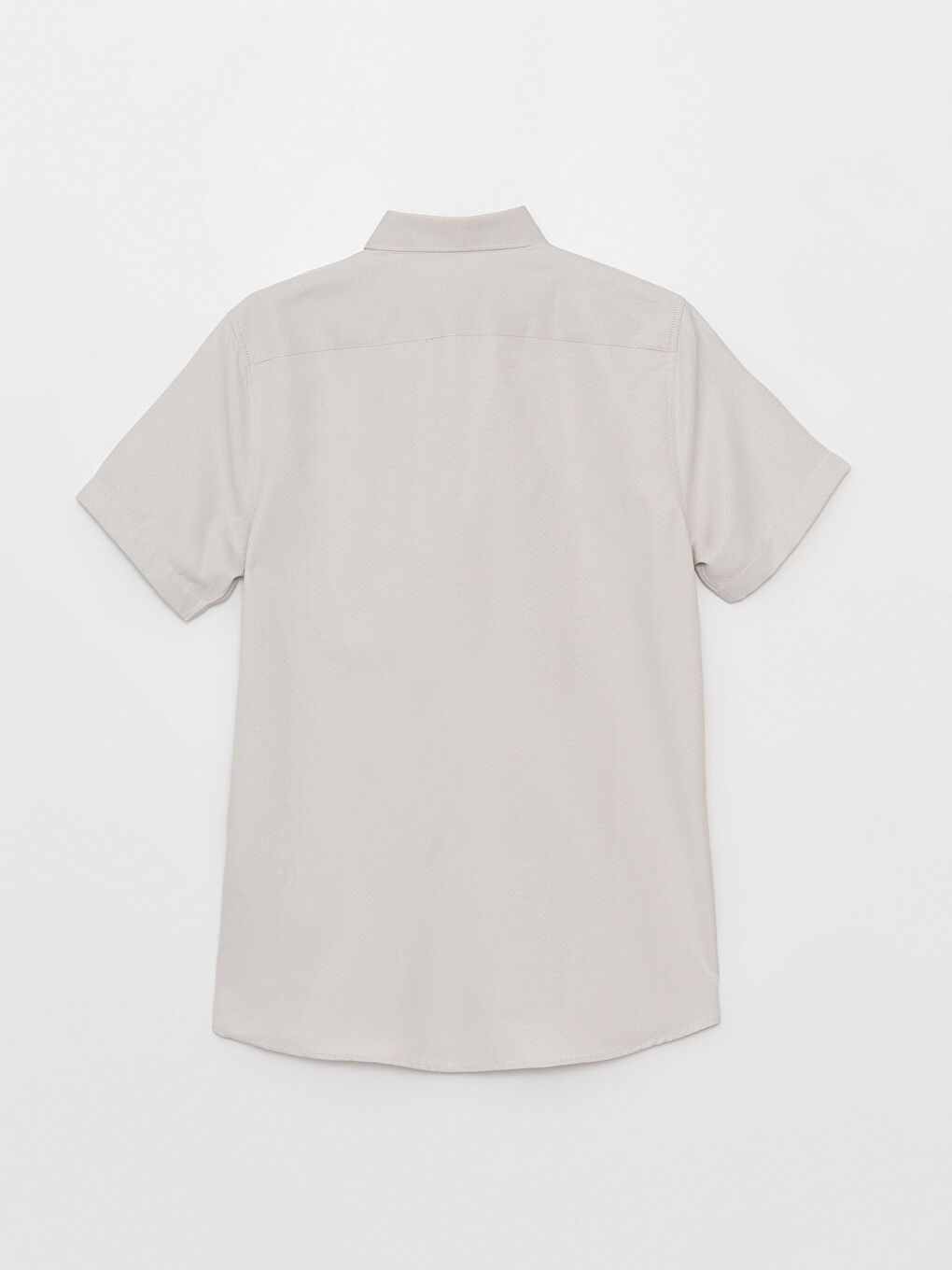 Bej Slim Fit Kısa Kollu Erkek Gömlek-5