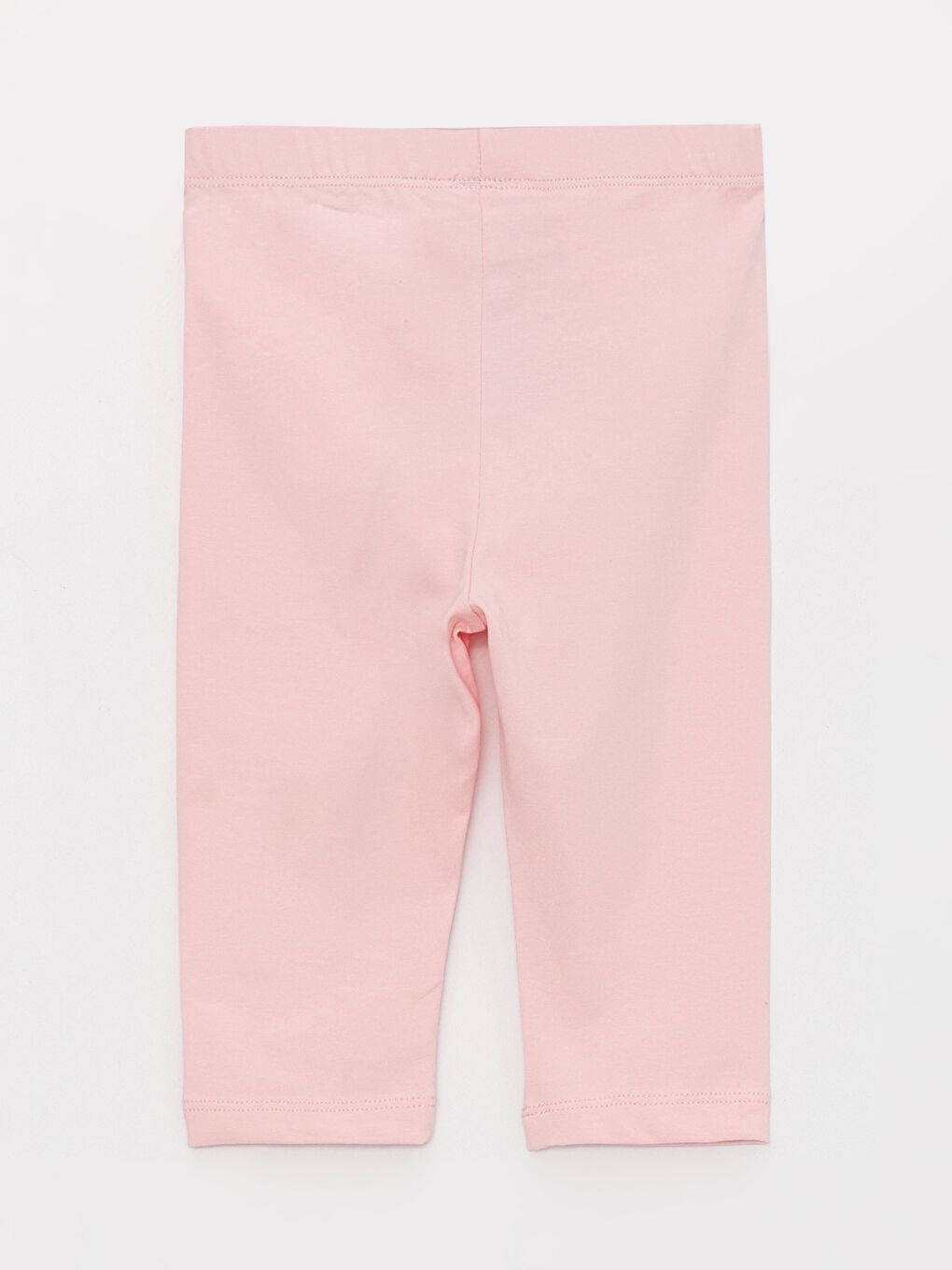 Pembe Beli Lastikli Baskılı 3/4 Boy Kız Bebek Tayt-1