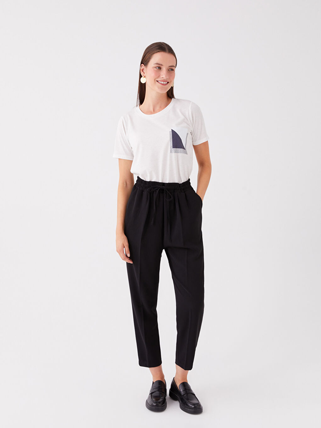 بنطلون جزر بخصر مطاطي للسيدات