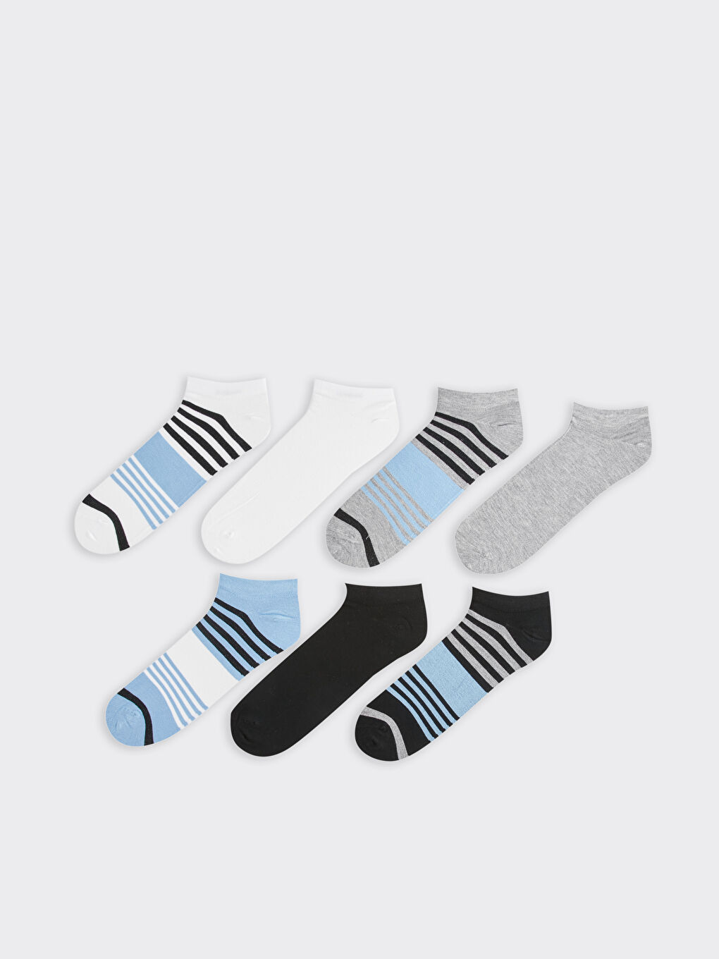 Striped Men's Bamboo Booties Socks 7 Pack -S3KO01Z8-K00