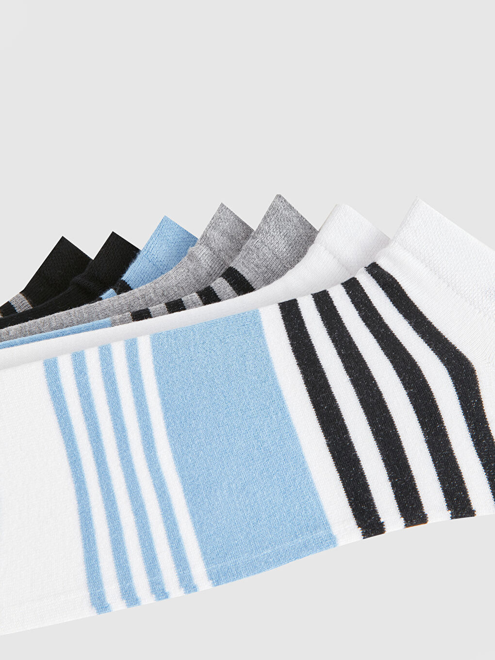 Striped Men's Bamboo Booties Socks 7 Pack -S3KO01Z8-K00