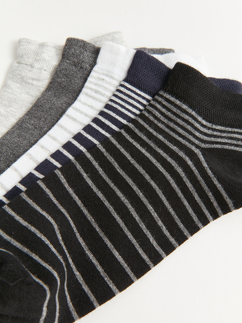 Karışık Çizgili Erkek Bambu Patik Çorap 5'li-2