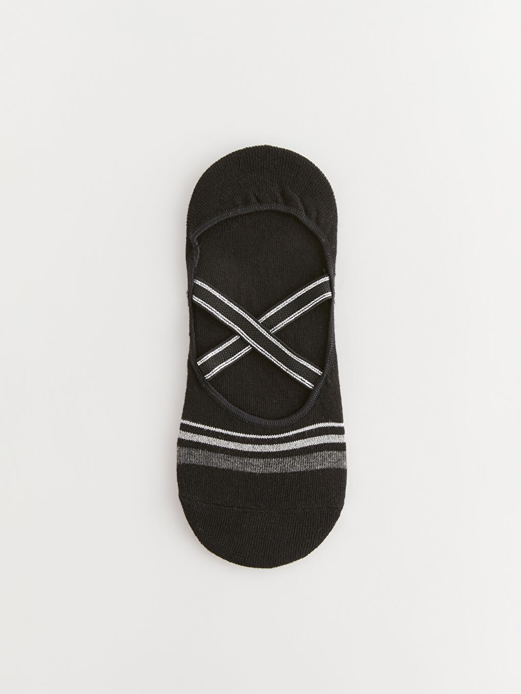 Siyah Kadın Çizgili Yoga ve Pilates Çorabı