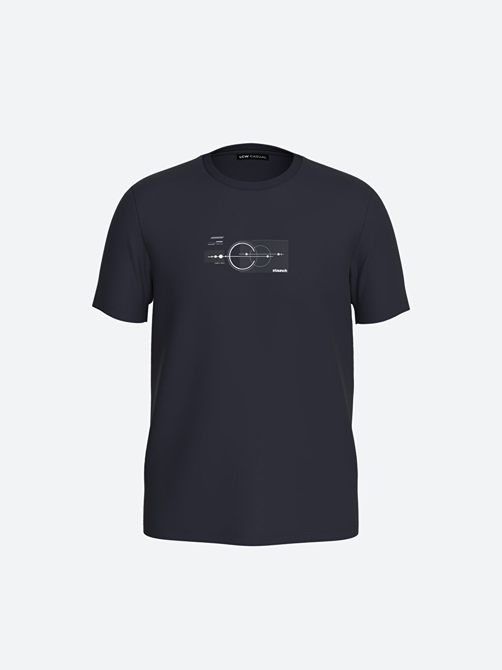 تيشيرت رجالي ياقة دائرية كم قصير مطبوع قطن ممشط