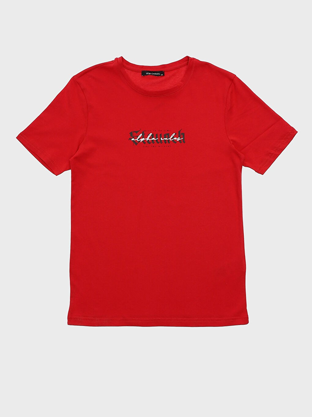 تيشيرت كم قصير مطبوع بياقة دائرية للرجال