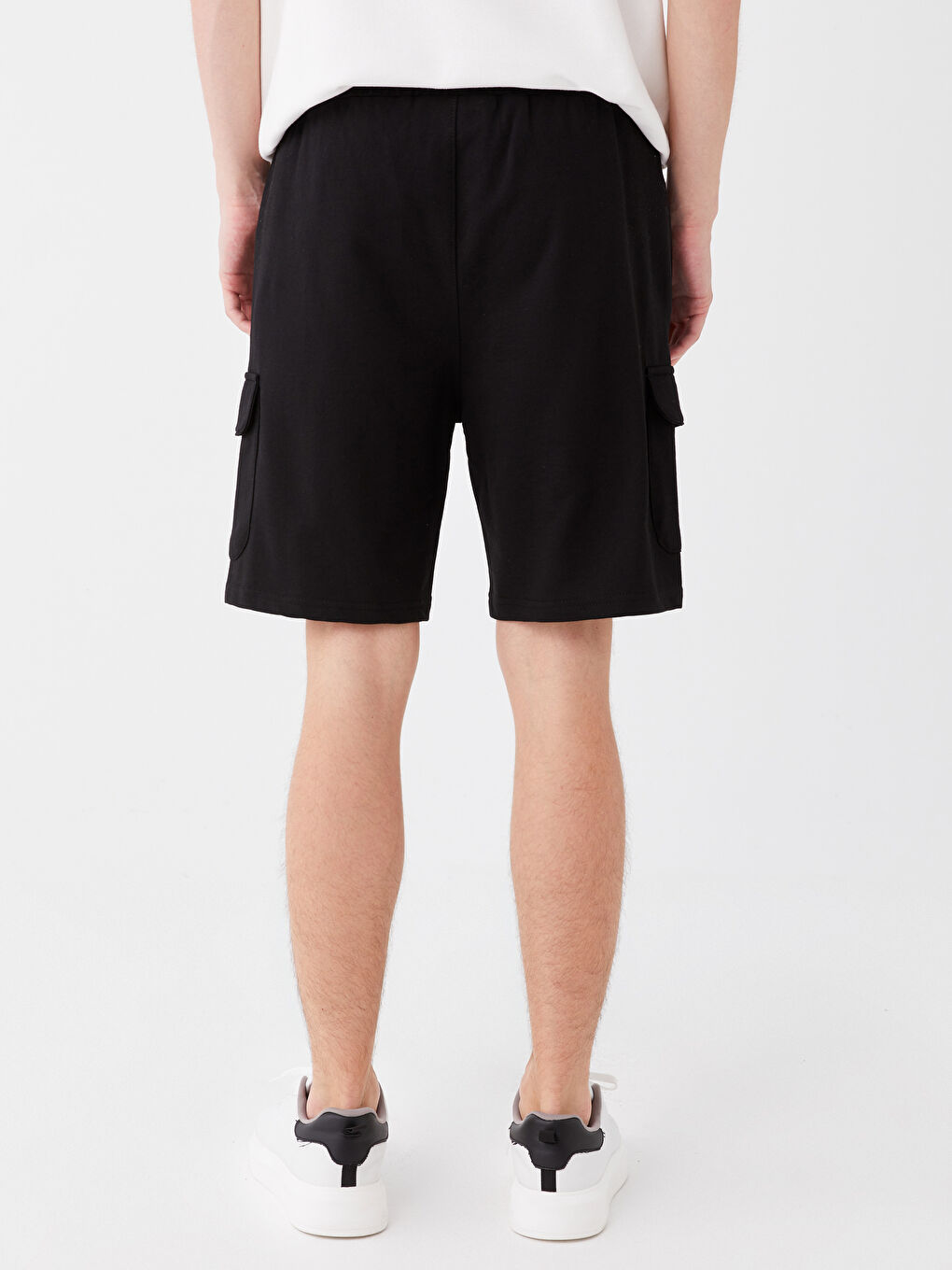 Siyah Slim Fit Erkek Bermuda Şort-5