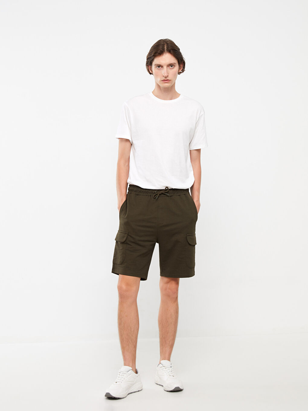XSIDE Haki Slim Fit Erkek Bermuda Şort