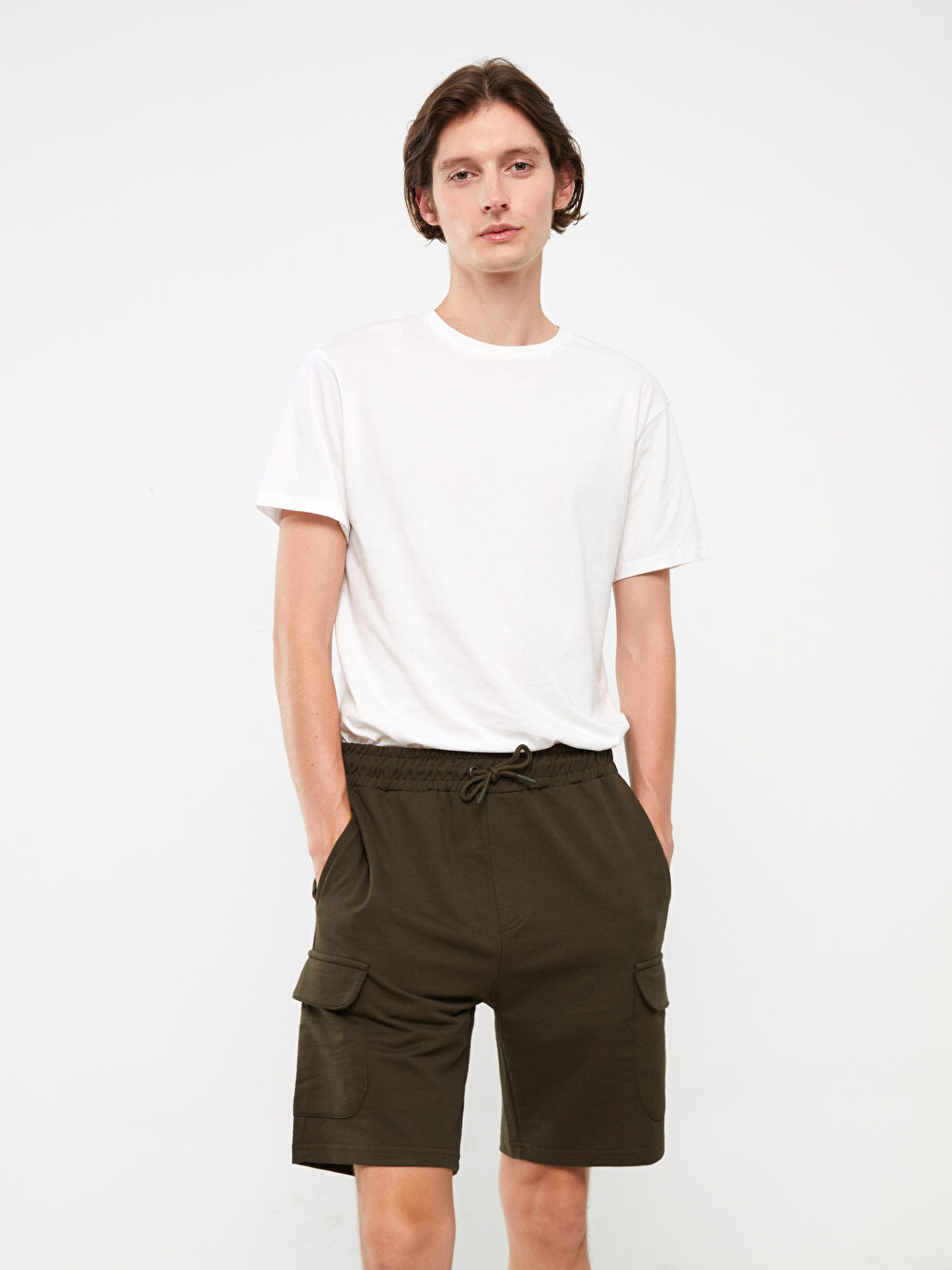XSIDE Haki Slim Fit Erkek Bermuda Şort - 2