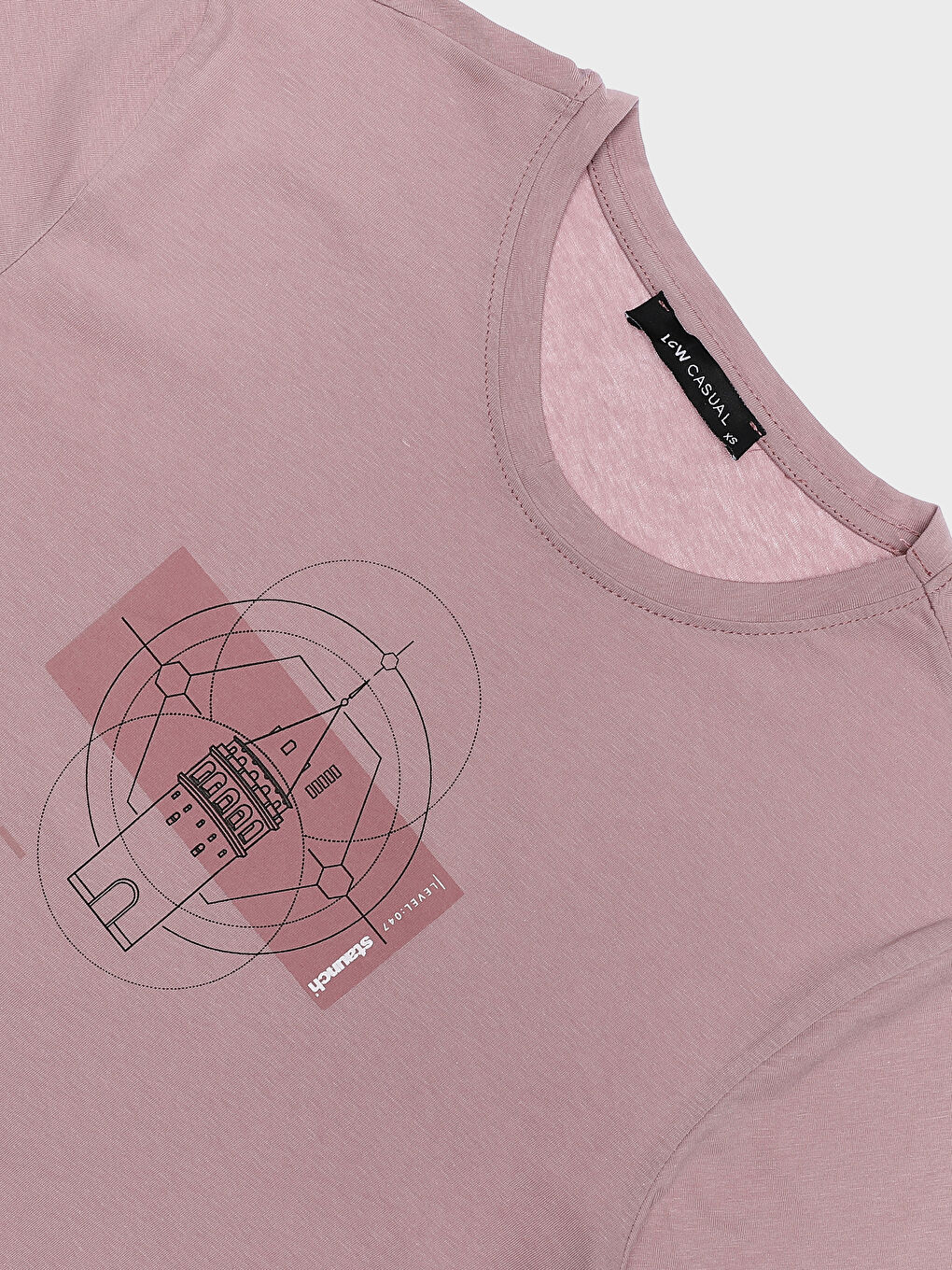 تيشيرت رجالي ياقة دائرية كم قصير مطبوع قطن ممشط-2