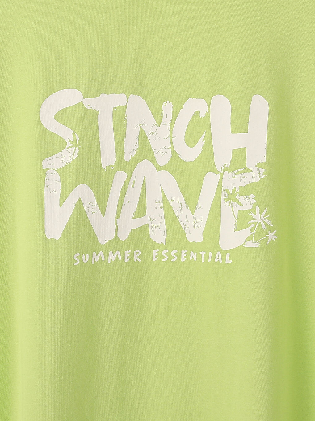 تيشيرت كم قصير مطبوع بياقة دائرية للرجال-1