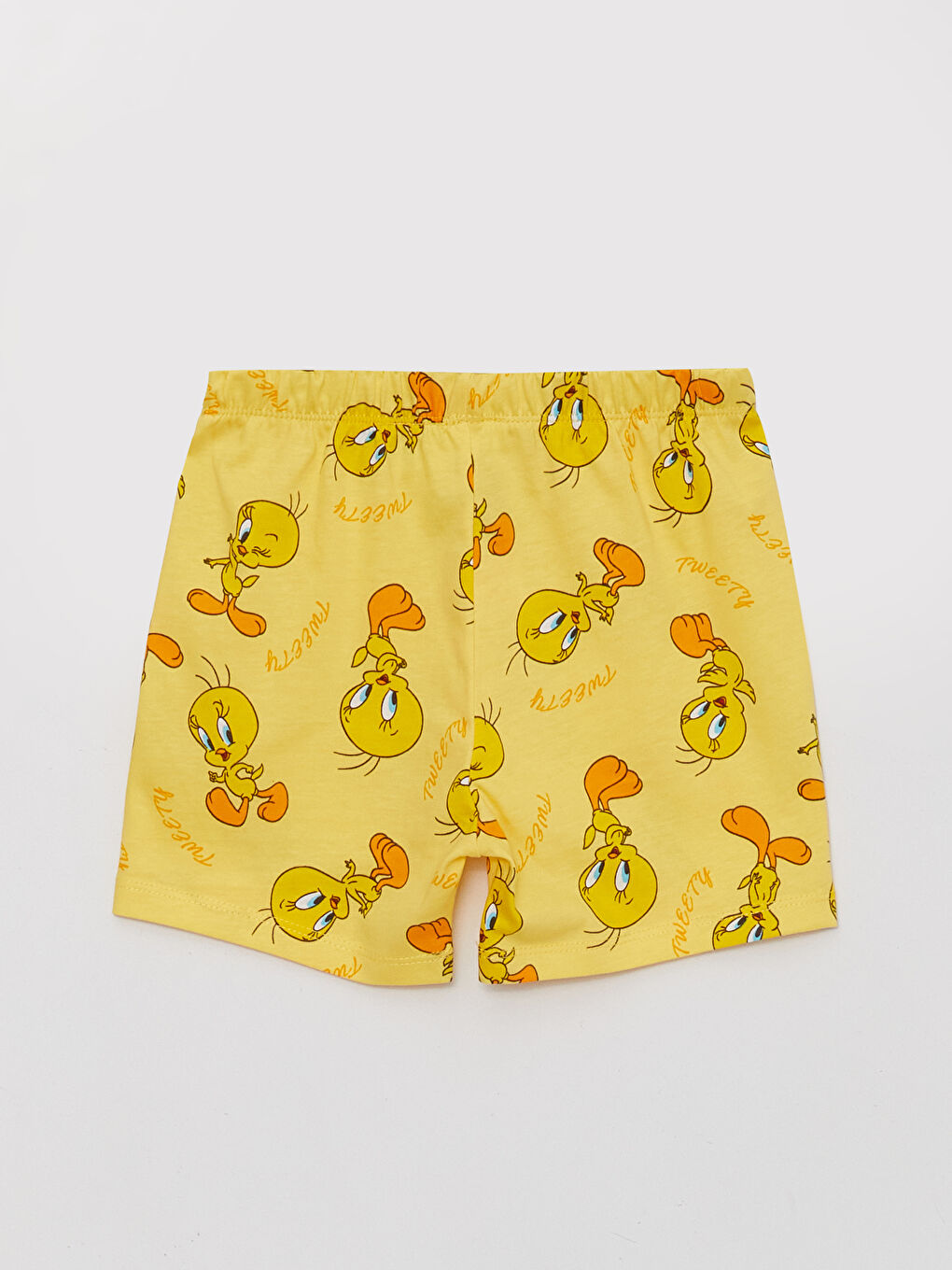 Sarı Tweety Baskılı Kız Bebek Şortlu Pijama Takımı-4