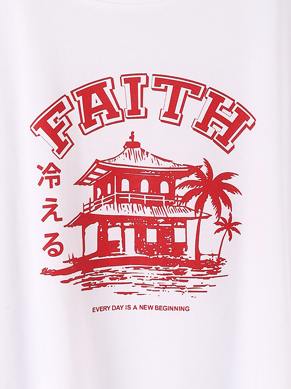 توب قصير مطبوع بياقة دائرية وكم قصير للسيدات-1