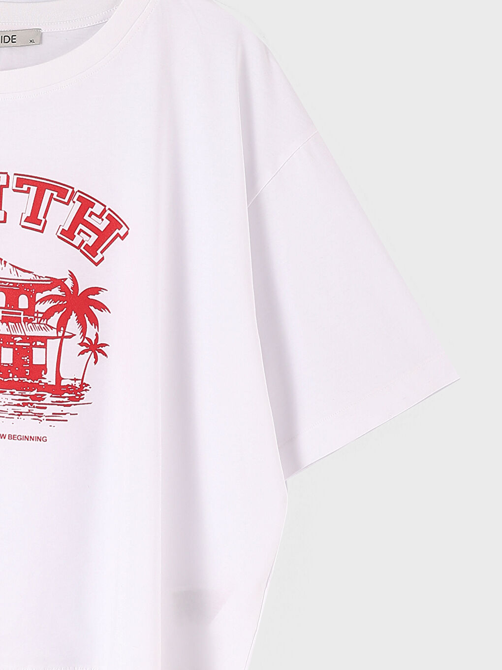 توب قصير مطبوع بياقة دائرية وكم قصير للسيدات-2