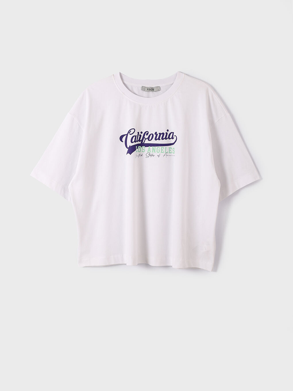 تيشيرت نسائي بأكمام قصيرة وياقة دائرية مطبوع