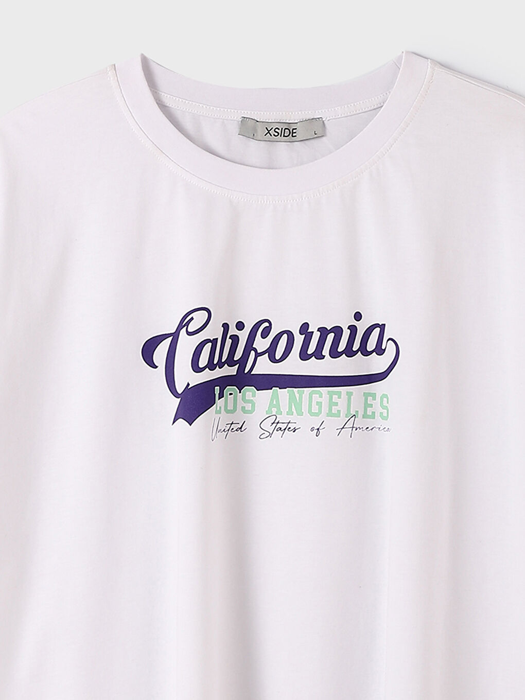 تيشيرت نسائي بأكمام قصيرة وياقة دائرية مطبوع-1