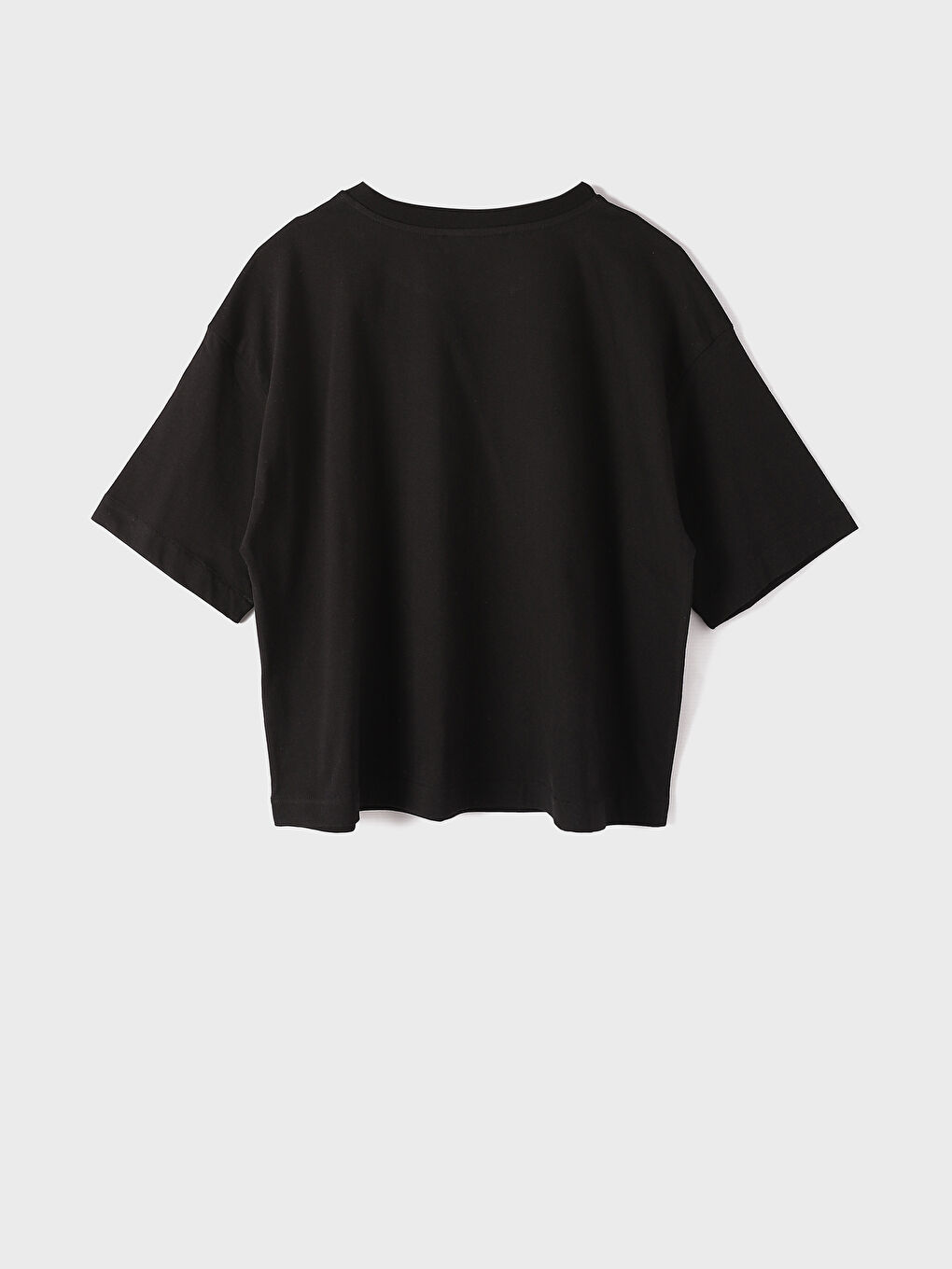 Crew Neck Printed Short Sleeve Women's Crop Top-2