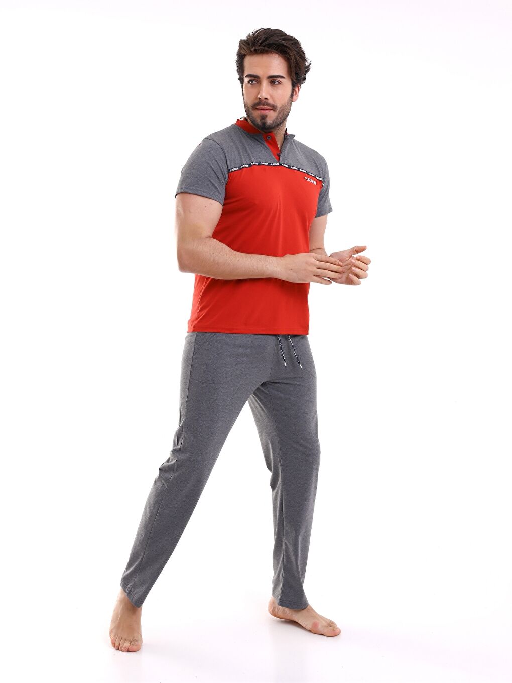 Kahverengi Geniş Kalıp Erkek Pijama Takımı