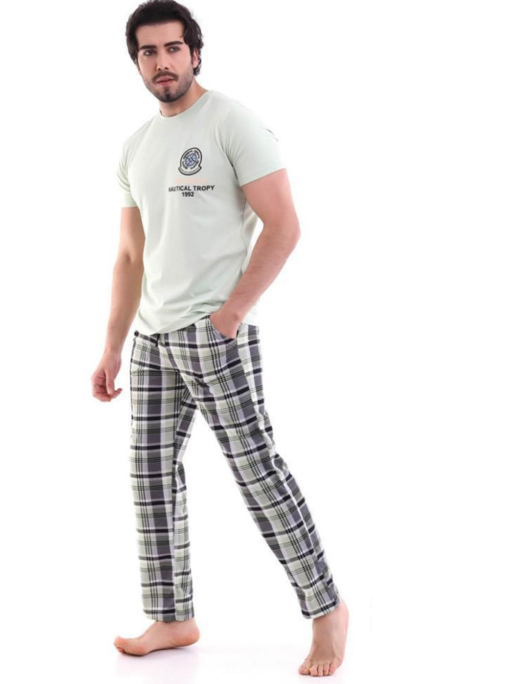 PLATINUM GÜNEŞ Turkuaz Geniş Kalıp Erkek Pijama Takımı - S3KP18Z8-CUF | LCW