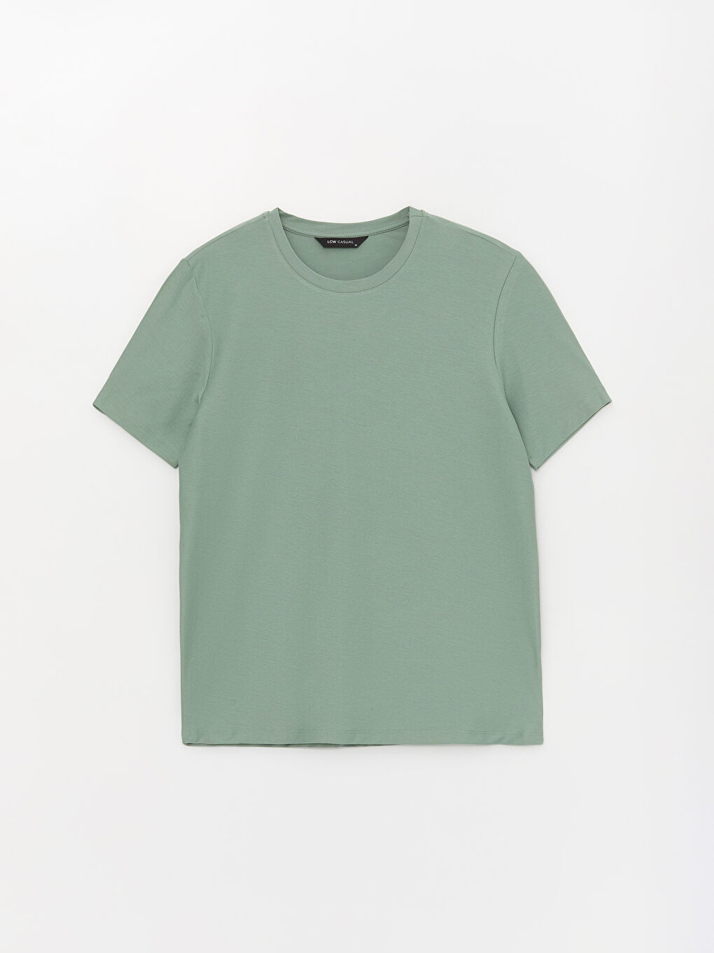 Yeşil Bisiklet Yaka Kısa Kollu Erkek Tişört-5