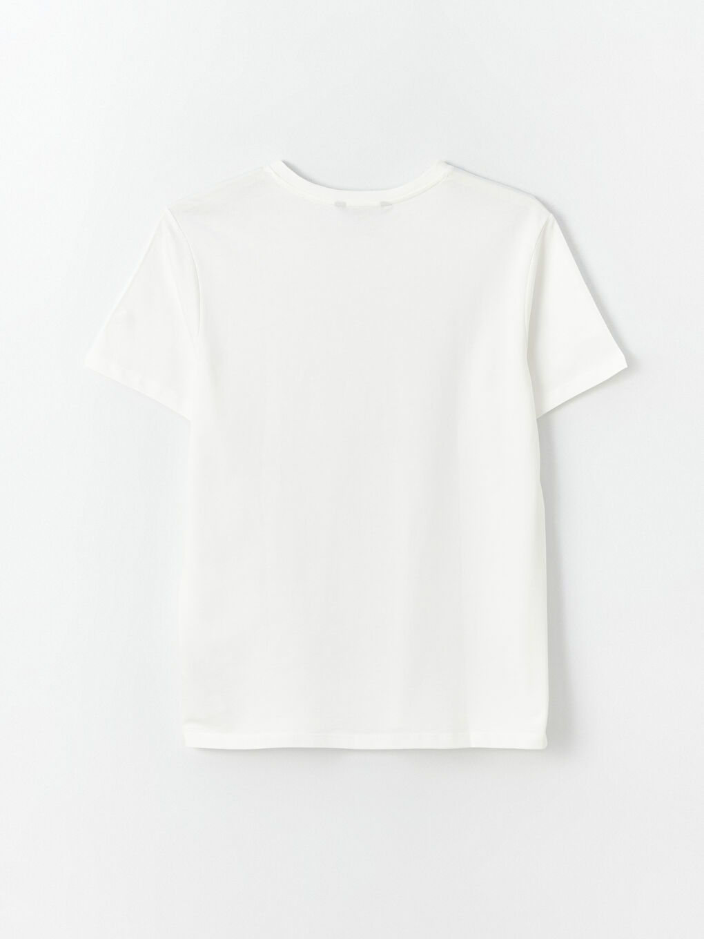 Beyaz Bisiklet Yaka Kısa Kollu Erkek Tişört-6