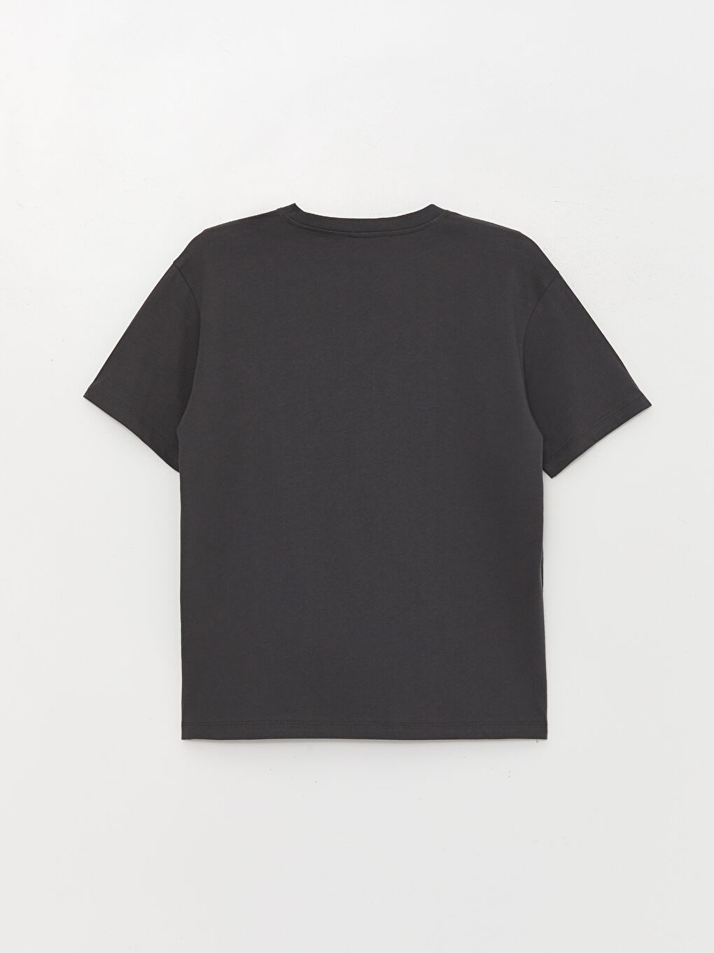 Antrasit Bisiklet Yaka Baskılı Kısa Kollu Kadın Tişört-6