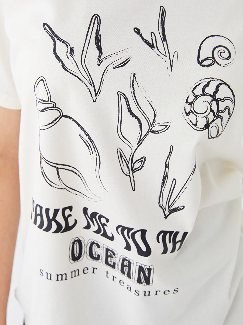 Crew Neck Printed Short Sleeve Women's T-Shirt-3