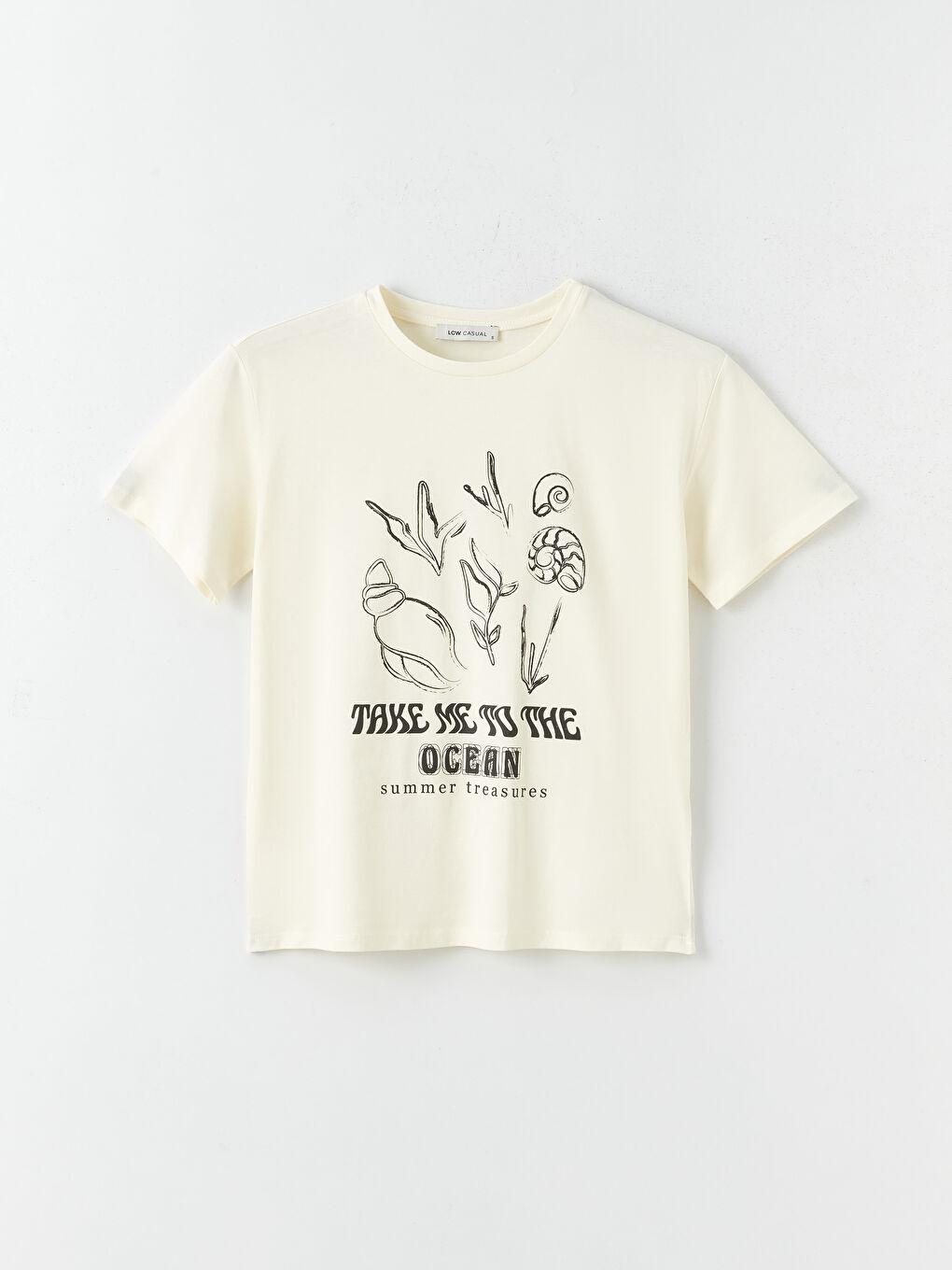 Crew Neck Printed Short Sleeve Women's T-Shirt-5