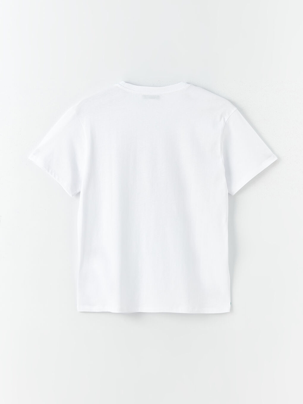 Beyaz Bisiklet Yaka Baskılı Kısa Kollu Kadın Tişört-6