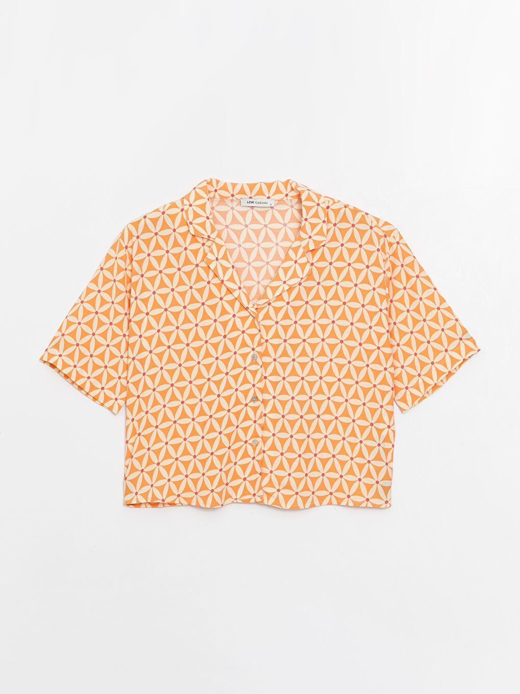 Chemise Pour Femmes En Popeline Imprimée À Manches Courtes Et Fermeture Boutonnée Sur Le Devant-5