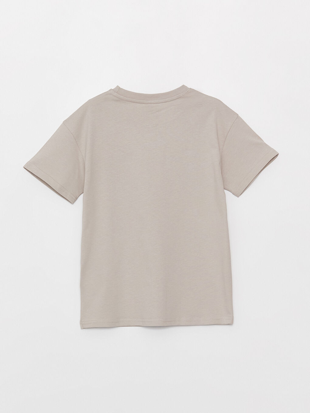 Gri Oversize Bisiklet Yaka Erkek Çocuk Tişört-1