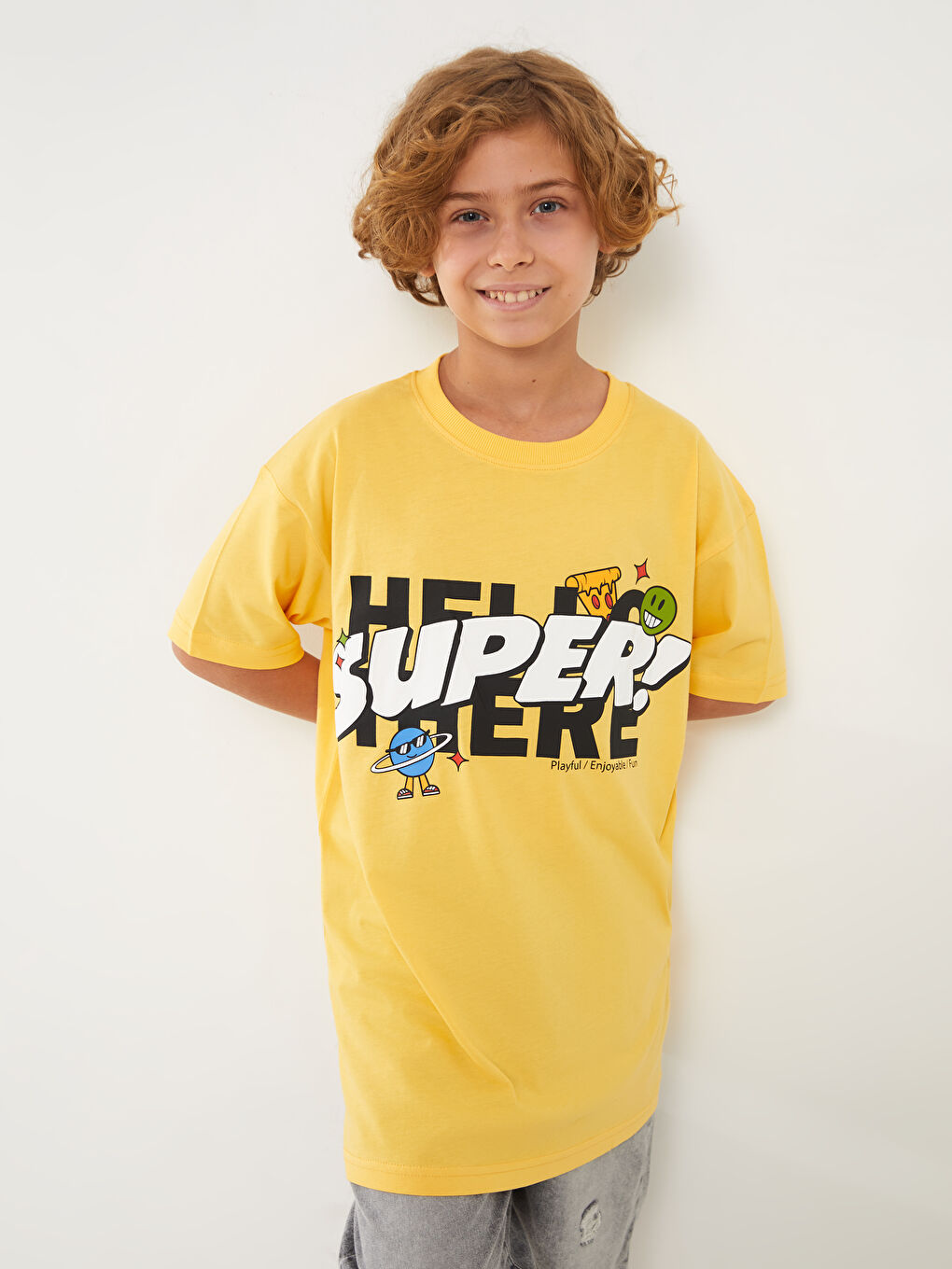 T-shirt Imprimé à Col Rond Coupe Décontractée pour Garçons