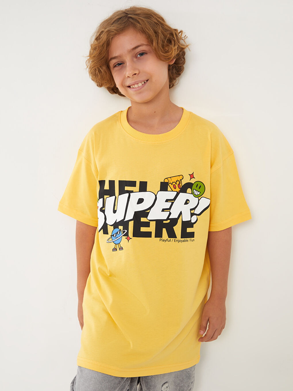 T-shirt Imprimé à Col Rond Coupe Décontractée pour Garçons-1