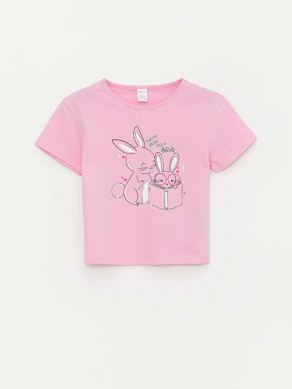 Pembe Bisiklet Yaka Baskılı Kız Bebek Tişört