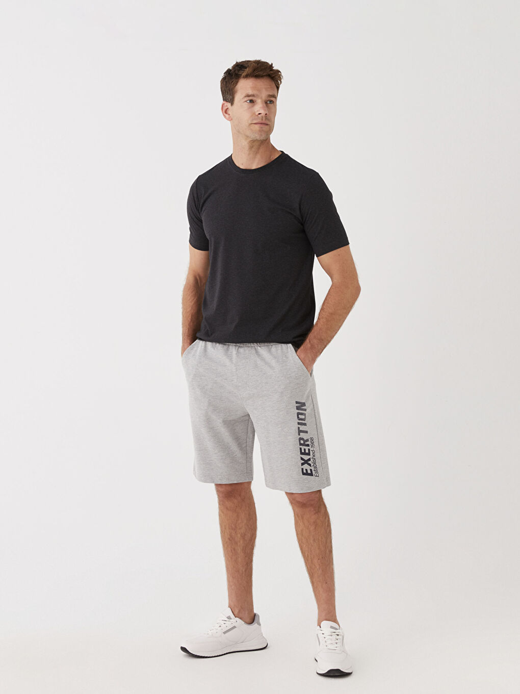 Gri Standart Kalıp Erkek Şort-2