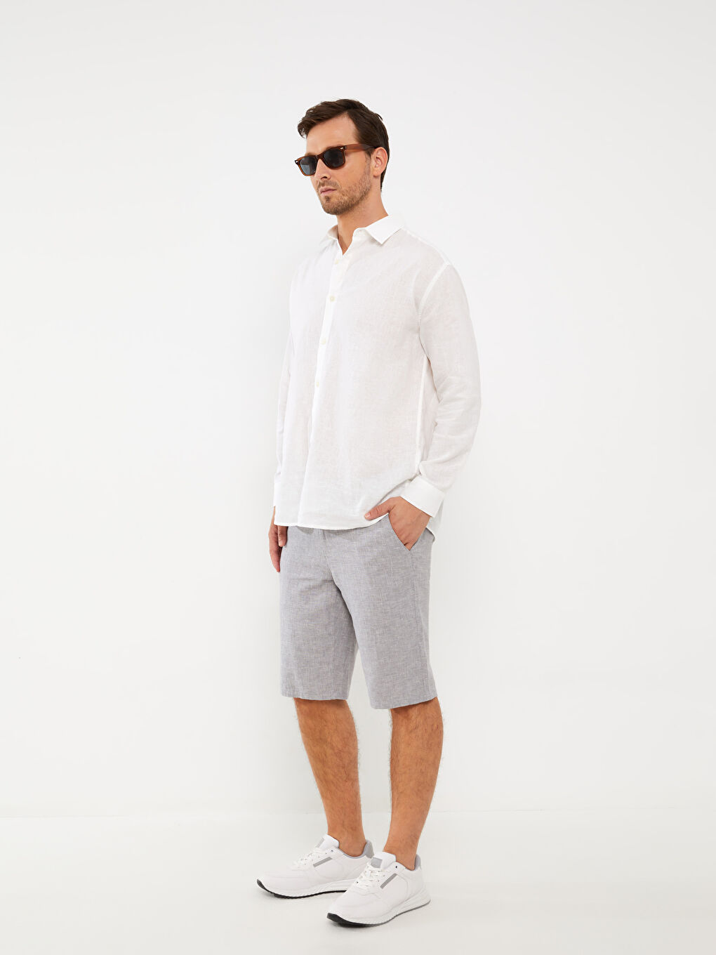 Standard Linen Blended Men's Shorts -S3KP62Z8-GDU