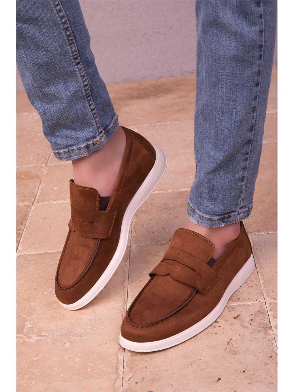 Kahverengi Süet Görünümlü Erkek Klasik Ayakkabı