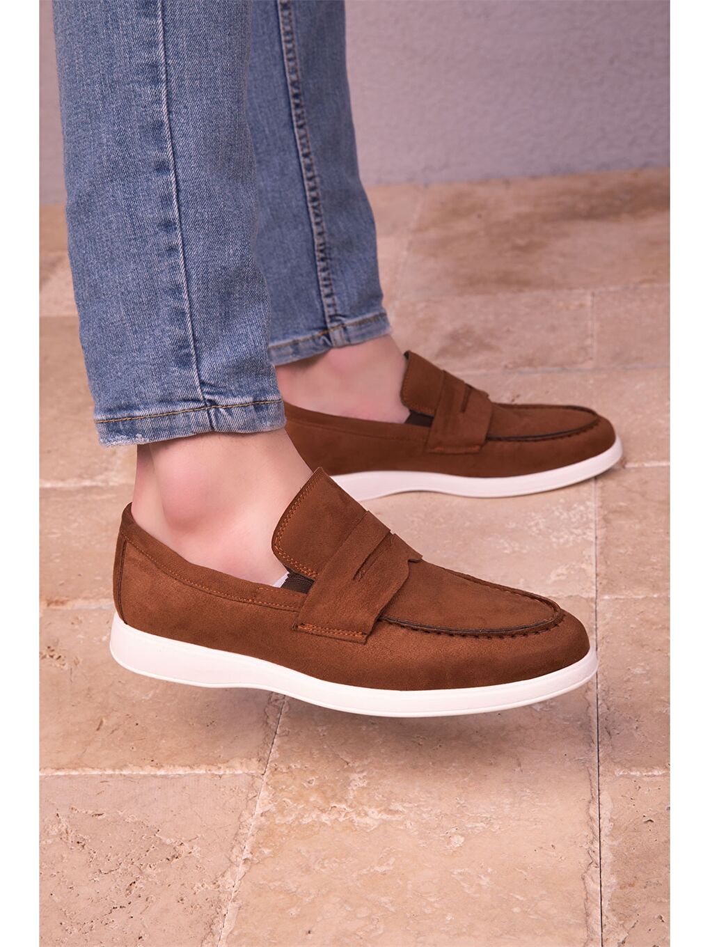 Kahverengi Süet Görünümlü Erkek Klasik Ayakkabı-3