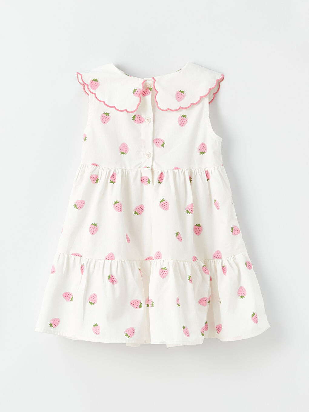 Ekru Bebe Yaka Kız Bebek Elbise-1