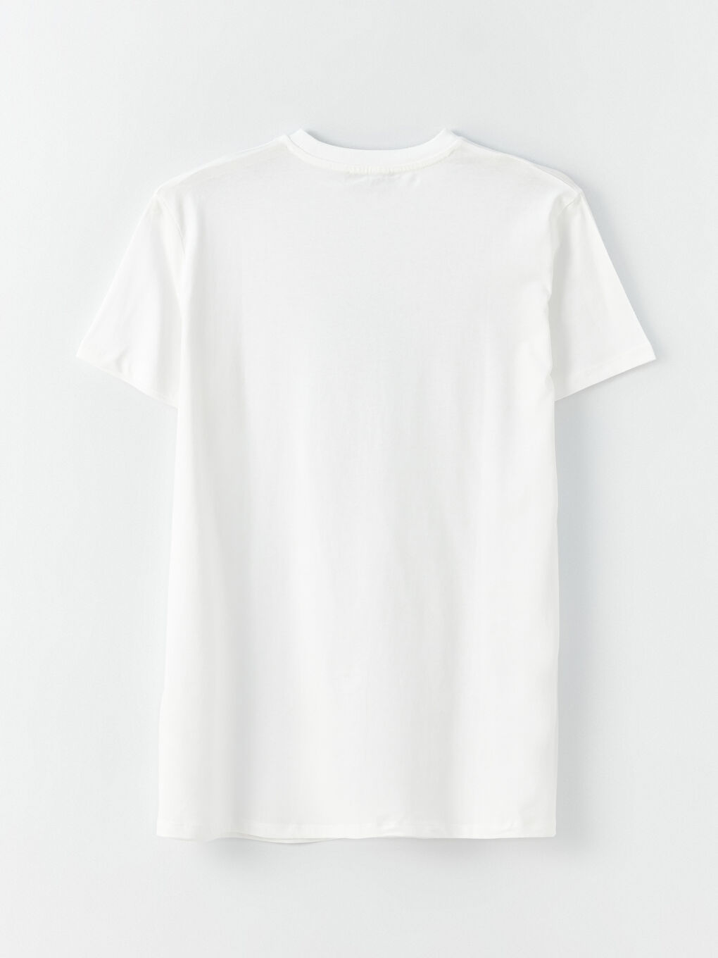 Ekru Bisiklet Yaka Baskılı Kısa Kollu Oversize Kadın Tunik-6