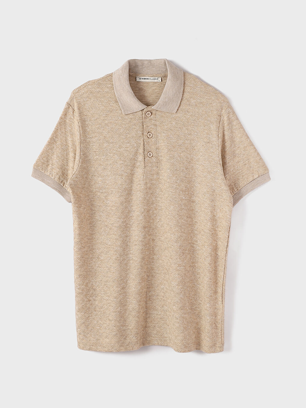 Buttoned Polo Collar Short Sleeve Men's T-Shirt