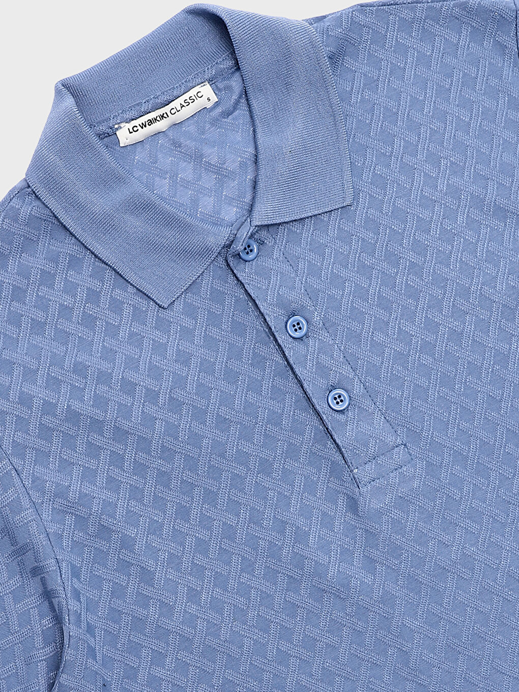 تي شيرت رجالي بياقة بولو بأزرار وكم قصير-1