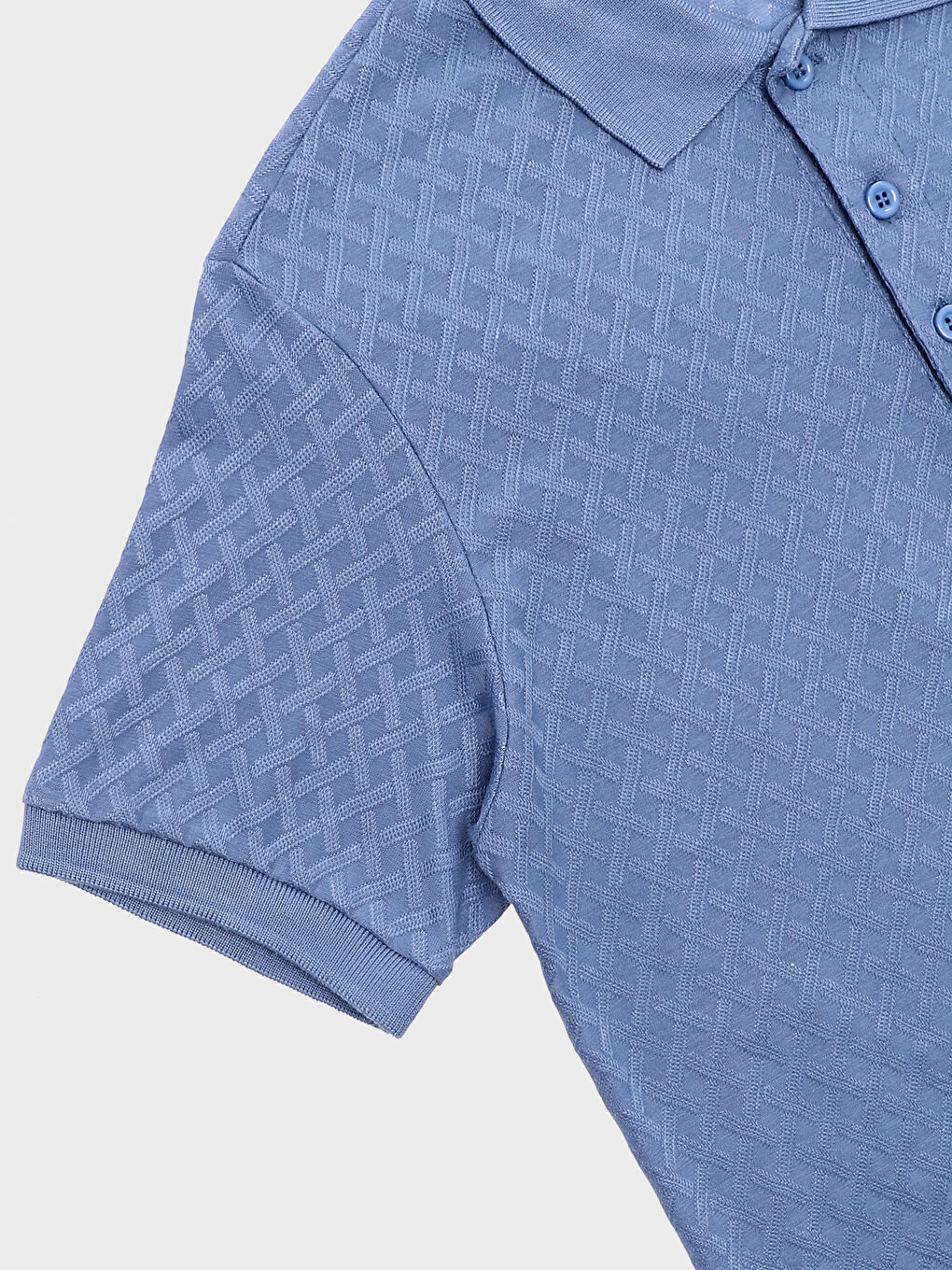 تي شيرت رجالي بياقة بولو بأزرار وكم قصير-2