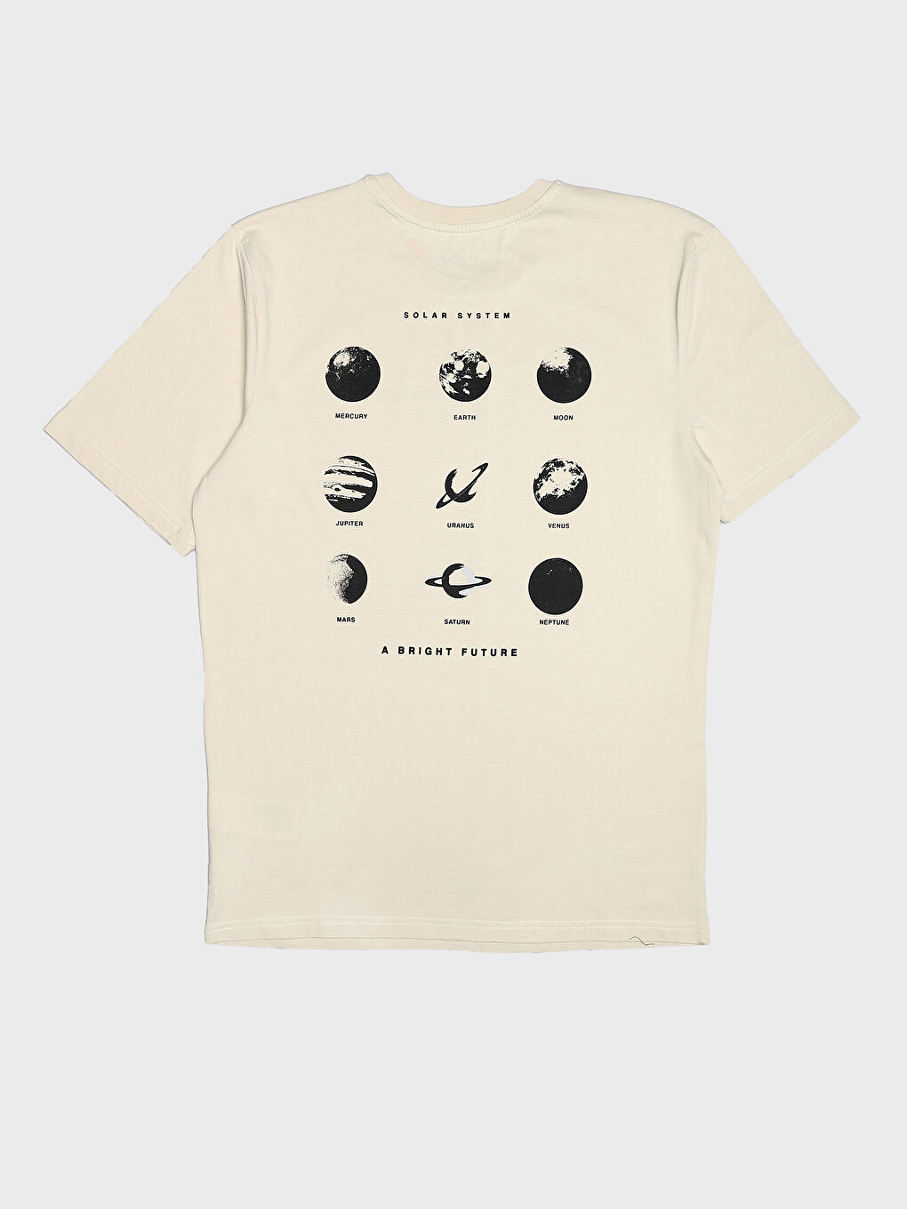 تيشيرت كم قصير مطبوع بياقة دائرية للرجال-3