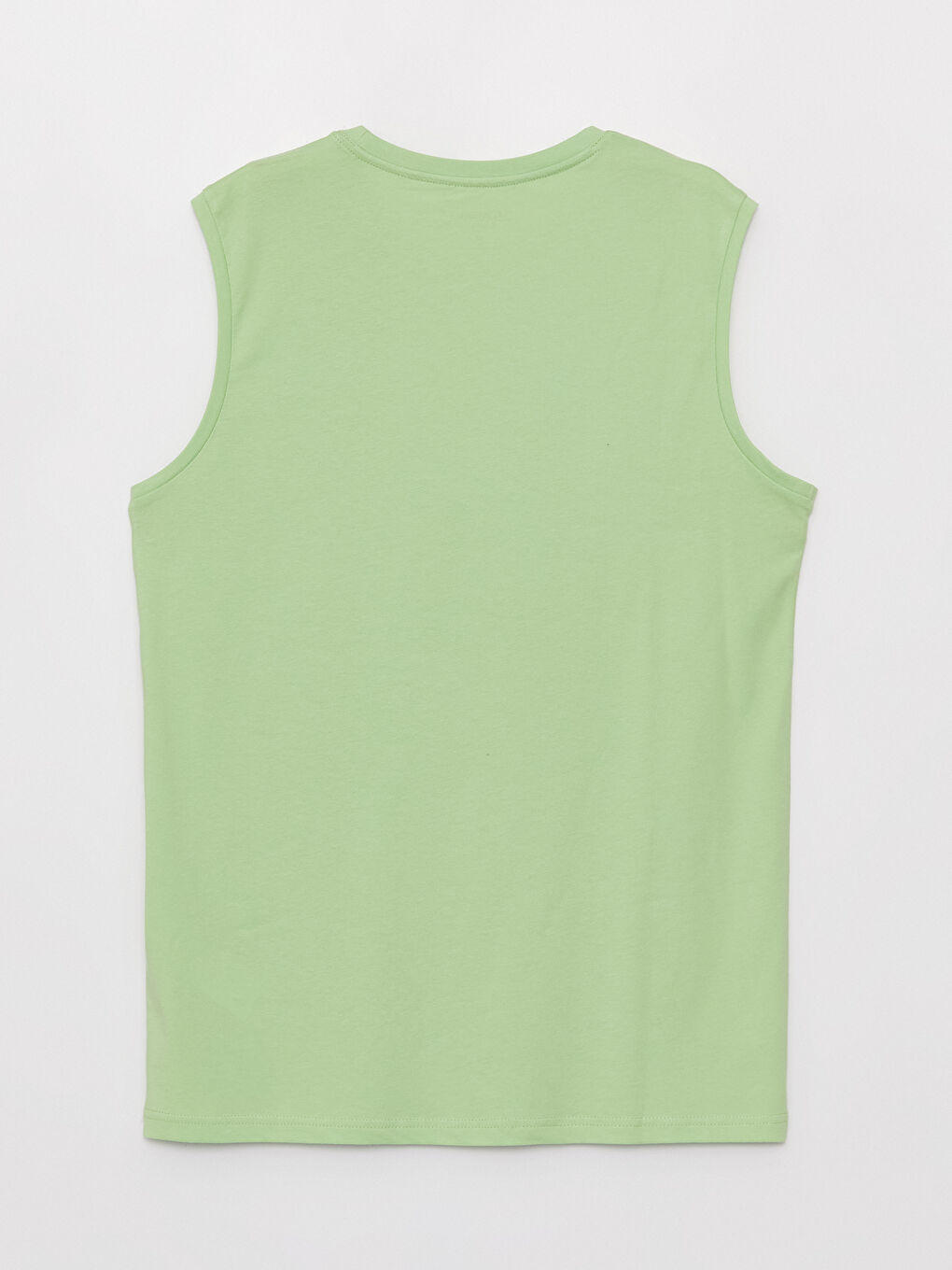 Yeşil Bisiklet Yaka Baskılı Penye Erkek Kolsuz Tişört-6