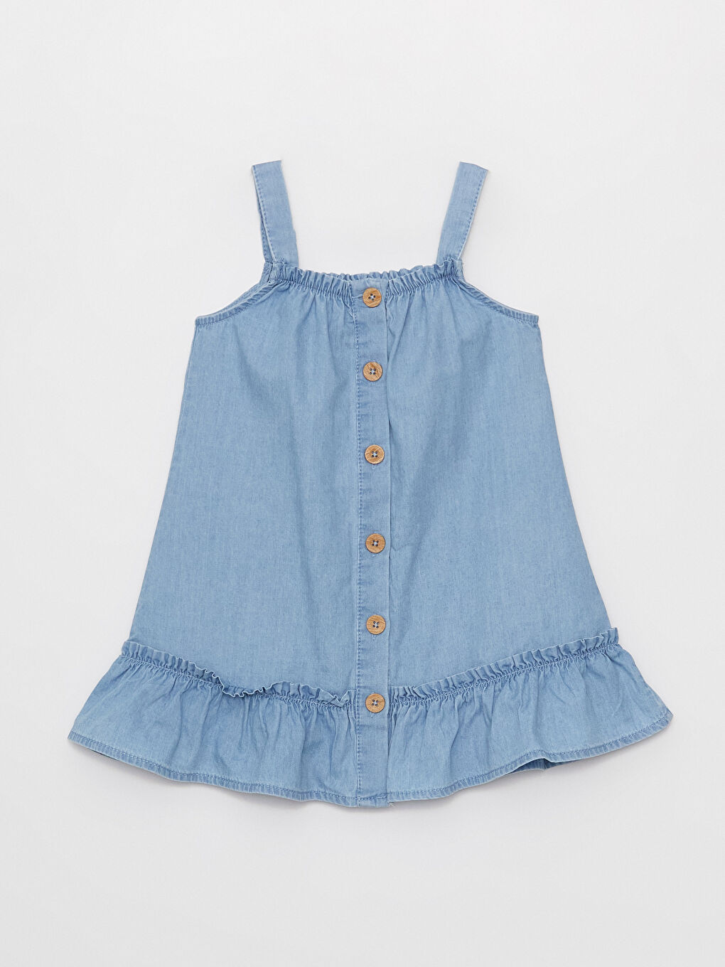 LCW baby Indigo Basic Kız Bebek Jean Elbise