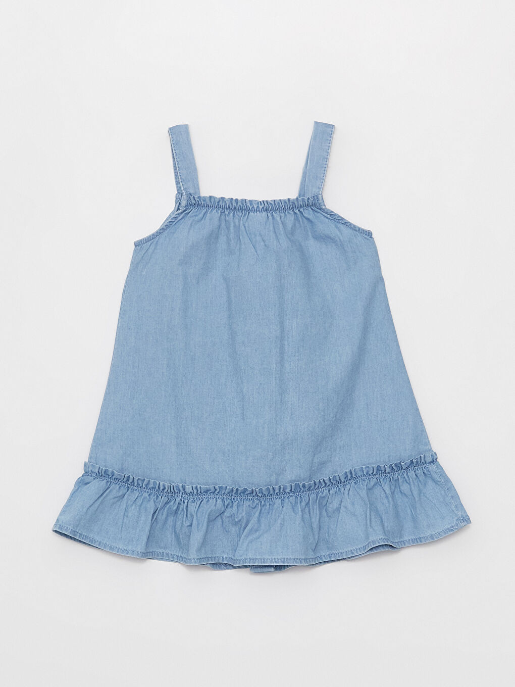 LCW baby Indigo Basic Kız Bebek Jean Elbise - 1