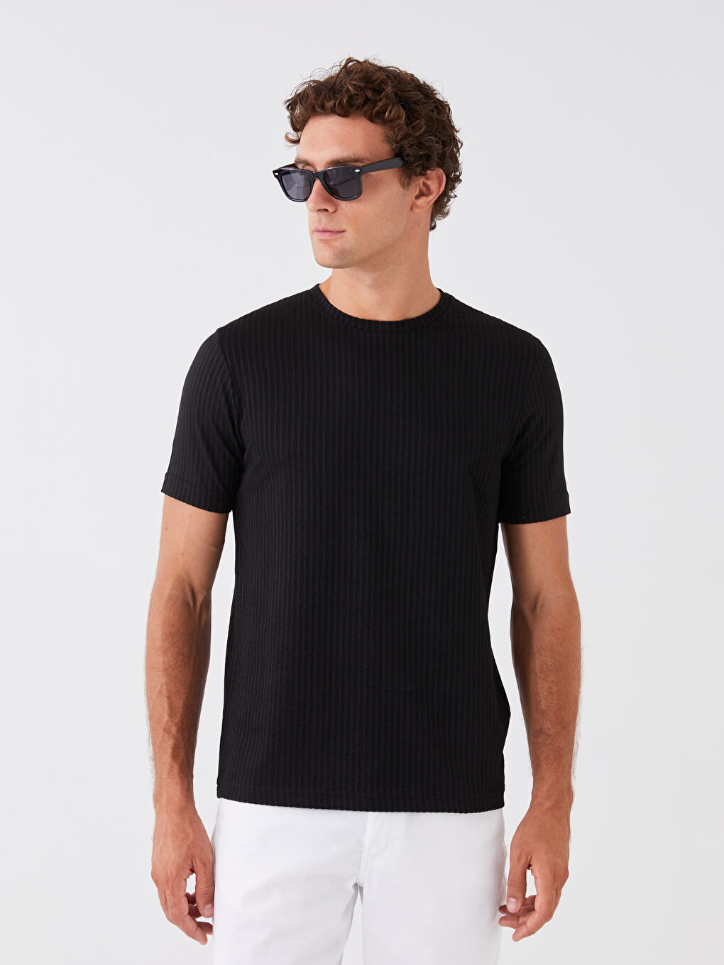LCWAIKIKI Classic Crew Neck Short Sleeve Striped Jersey Men's T-Shirt -S3KR21Z8-CVL